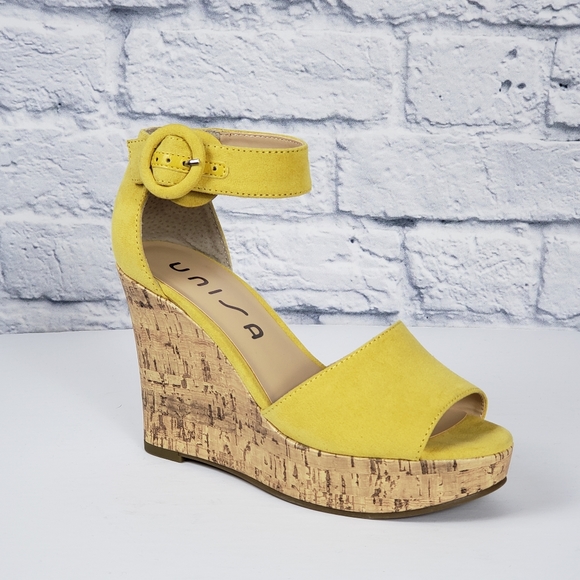 Unisa Hinna yellow wedge sandle - Picture 1 of 7